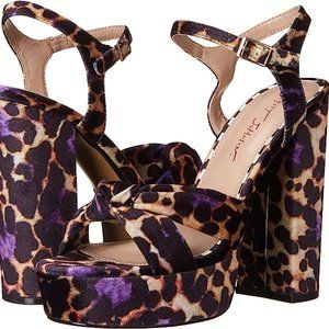 Betsey Johnson Purple and Brown Leopard Heels